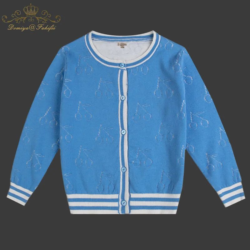 

2018 Girls Cardigans Baby Girl Clothes Cherry Pattern Girls Sweaters Kids Cardigan Autumn Winter Baby Knitted Sweater for Girls