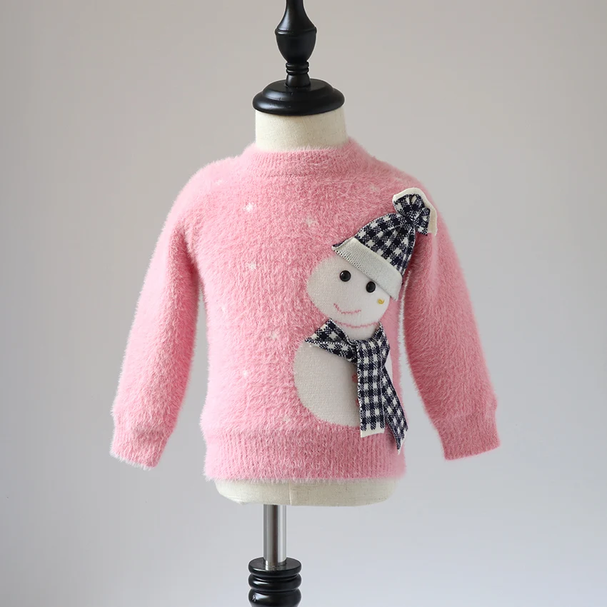 

Christmas Children's thick sweater 2019 winter girls cartoon snowman sweater kids baby warm sweaters girls tops