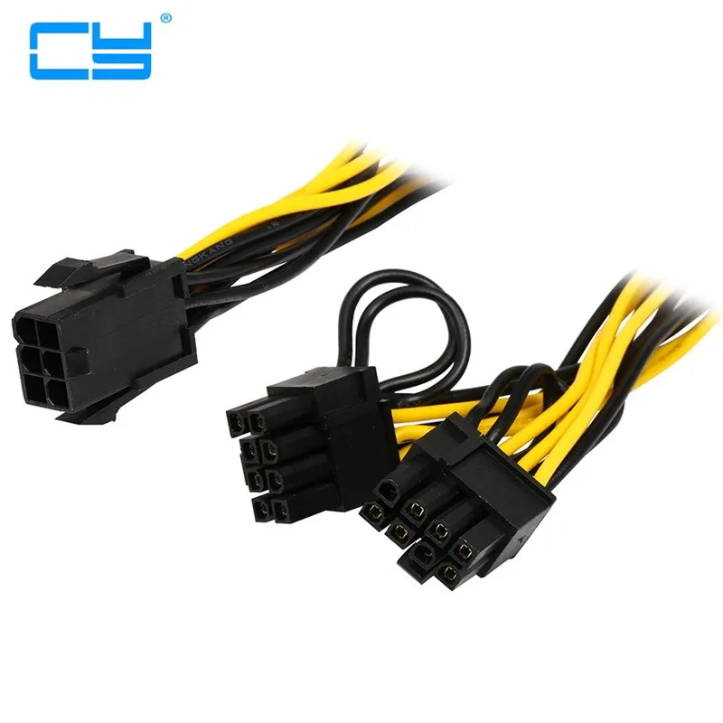 

5 шт. 6 дюймов Molex 6-pin PCI Express на 2x PCIe 8 (6 + 2) pin Материнская плата Видеокарта PCI-e GPU VGA разветвитель концентратор кабель питания