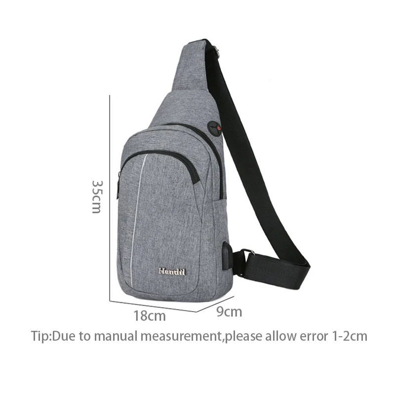USB Charging Men Backpack Canvas Anti Theft Teenager Chest Bag Women Headphone Hole Casual Shoulder Bag Sac A Dos Homme BP0222 (10)