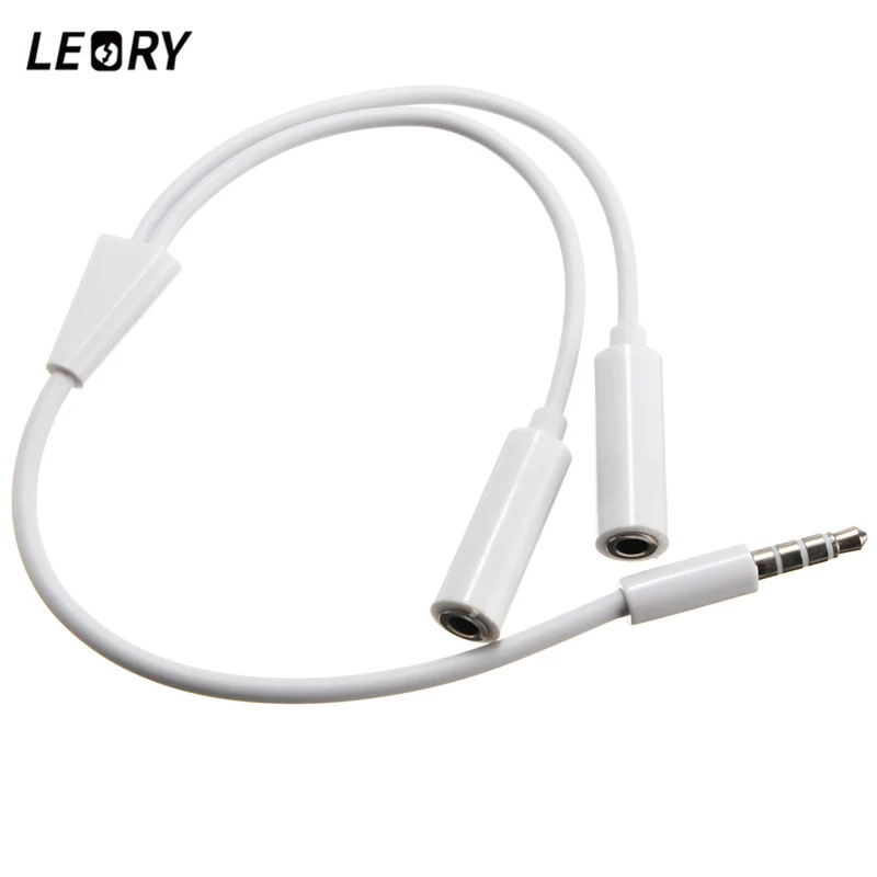 

LEORY 3.5 mm Earphone Headset Headphone MP3 MP4 Audio Stereo Plug Y Splitter Cable Adapter Jack 1 Male to 2 Dual Female