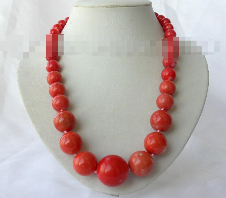 

FREE SHIPPING>>>@@ > 0967 round natural red coral necklace
