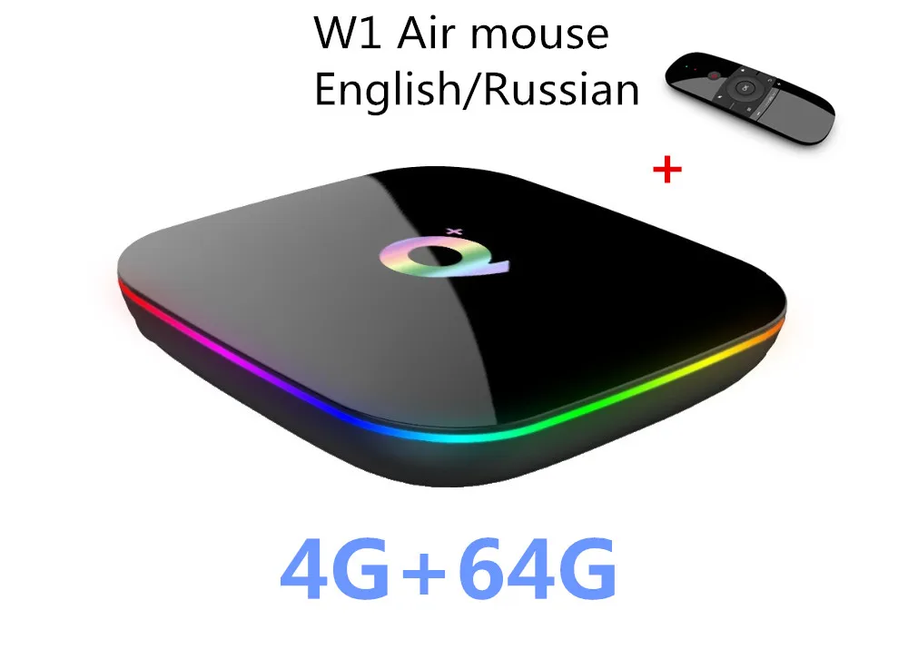 Q+ tv Box Android 9,0 четырехъядерный cortex-A53 wifi 4K 4 GB/32 GB 4 GB/64 GB H.264 MVC до 1080P 60fps PK T95Q Youtube DDR3 - Цвет: 4G64G W1