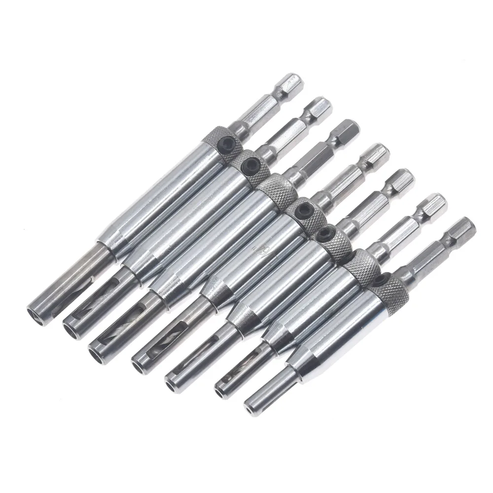 7pcs HSS Self Centering Hinge Twist Drill Bits Window Doors Screw Hole