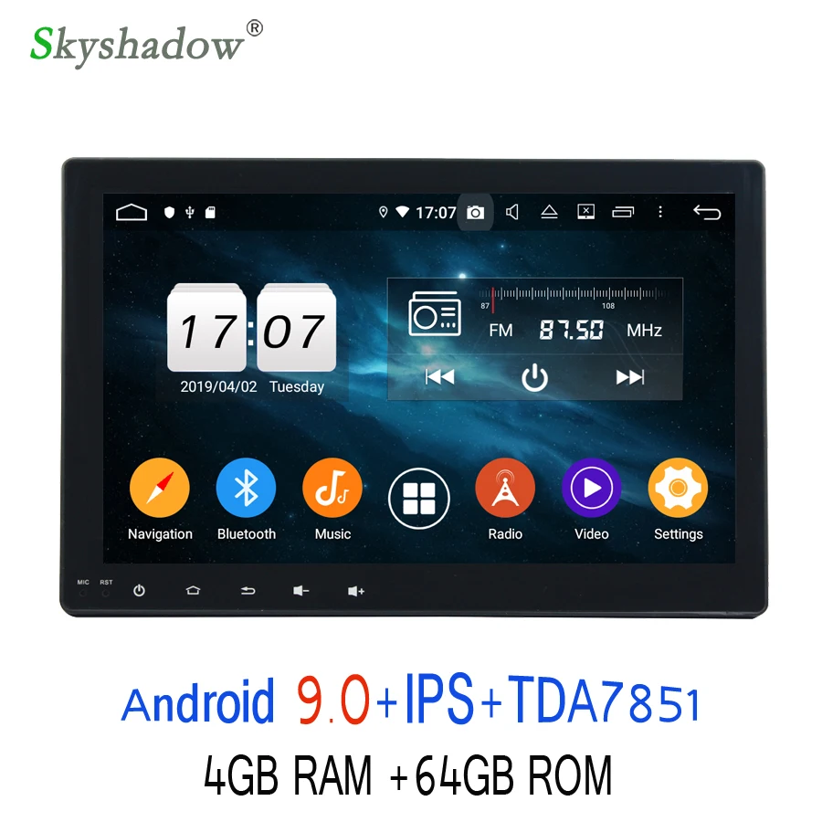 Cheap HD 10.1" Android 9.0 For Toyota Hilux 2016 2017 4GB + 64GB Car DVD multimedia Player Wifi 4G RDS RADIO GPS Glonass map bluetooth 0