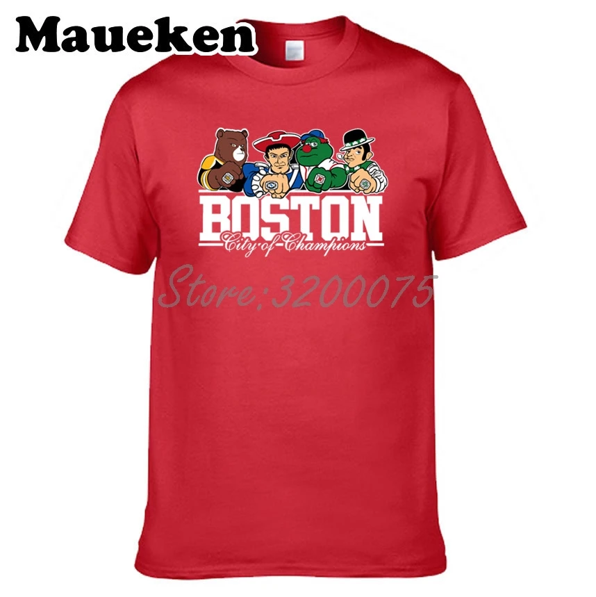 Для мужчин Boston City For New England Celtics Bruins Красная футболка Sox одежда футболка мужская комикс мультфильм W0301001 - Цвет: 5