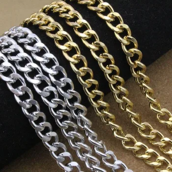 

2 Meters/lot 8.5*11*2 Gold /Silver Bulk Aluminum Curb Chain Necklace Jewelry Findings DIY Material F1650