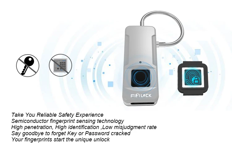 Автоматическое обучение и хранение мини умный портативный умный замок, работающий по отпечатку пальца Противоугонная наружная Мобильная Сумка замок