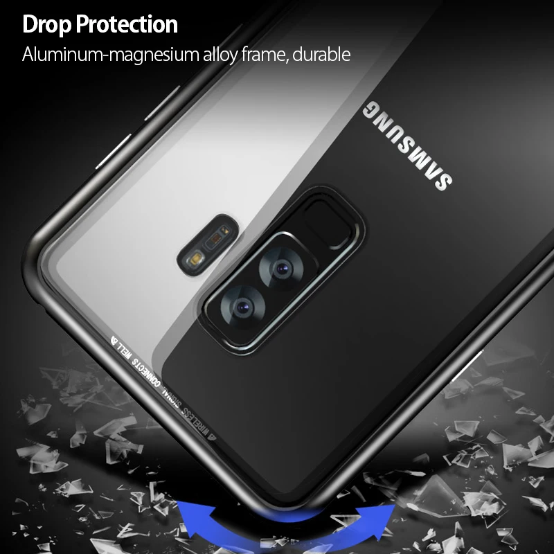 Магнитный чехол для samsung Galaxy S8 S9 Plus Note 8 S7 край закаленное Стекло крышка магнит чехол для samsung S8 S9 плюс