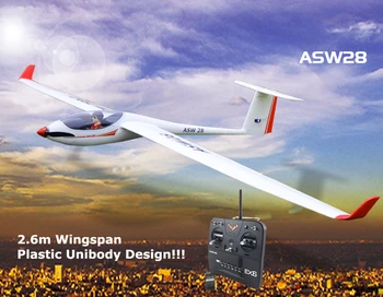 

2.6M Volantex ASW28 RC RTF Plane Model W/ Brushless Motor Servo 30A ESC Battery THZH0103