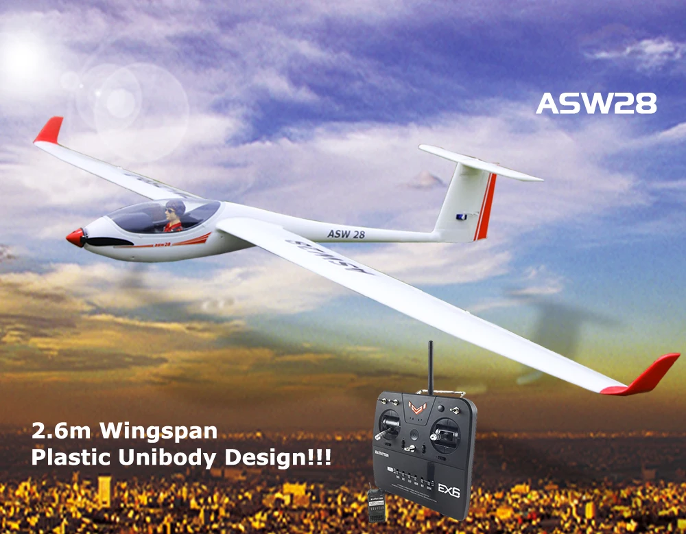 Модель самолета Volantex ASW28 RC RTF 2 6 м с бесщеточным сервоприводом 30А батарея ESC THZH0103|rtf