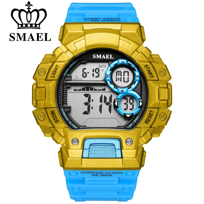 2022 SMAEL Mens Sports Watch Luxury Brand Military Watch Fashion Digital Watch Men Alarm Stopwatch Clock Male Relogio Masculino