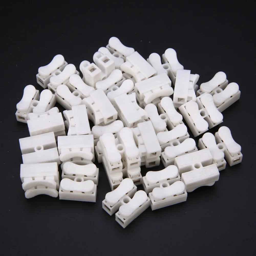 

30pcs 2Pins CH2 Electrical Cable Connectors White Quick Splice Lock Wire Terminals Set