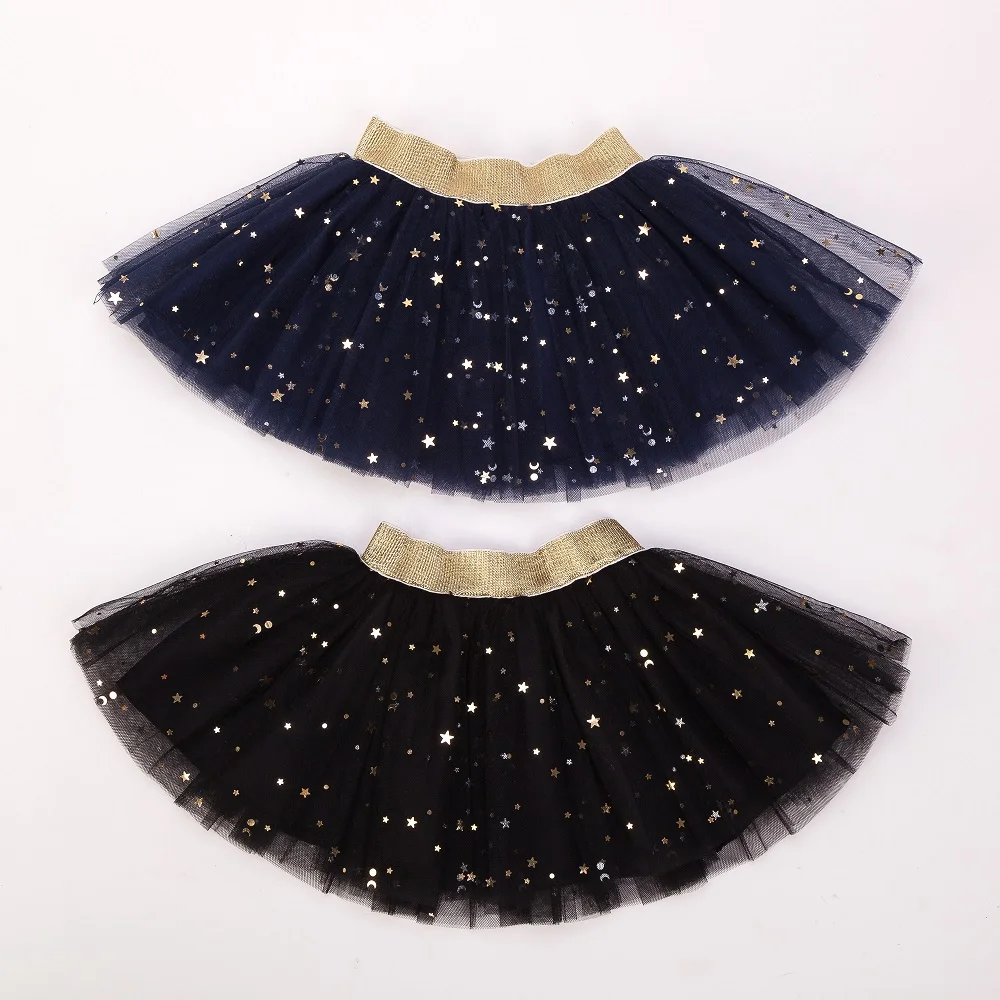 

Summer skirt for girls tulle tutu skirt Glitter Star Dance children's clothing girl costume party Midiskirt 6-10T