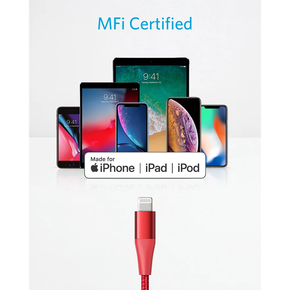 Кабель Anker с USB C на Lightning Mfi Сертифицированный Powerline + II нейлоновый Плетеный для iPhone