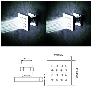 Hongdec латунь хром 1-6 шт душ тела массаж спрей струи ванны спа массаж струи распылитель набор - Цвет: 2 PCS