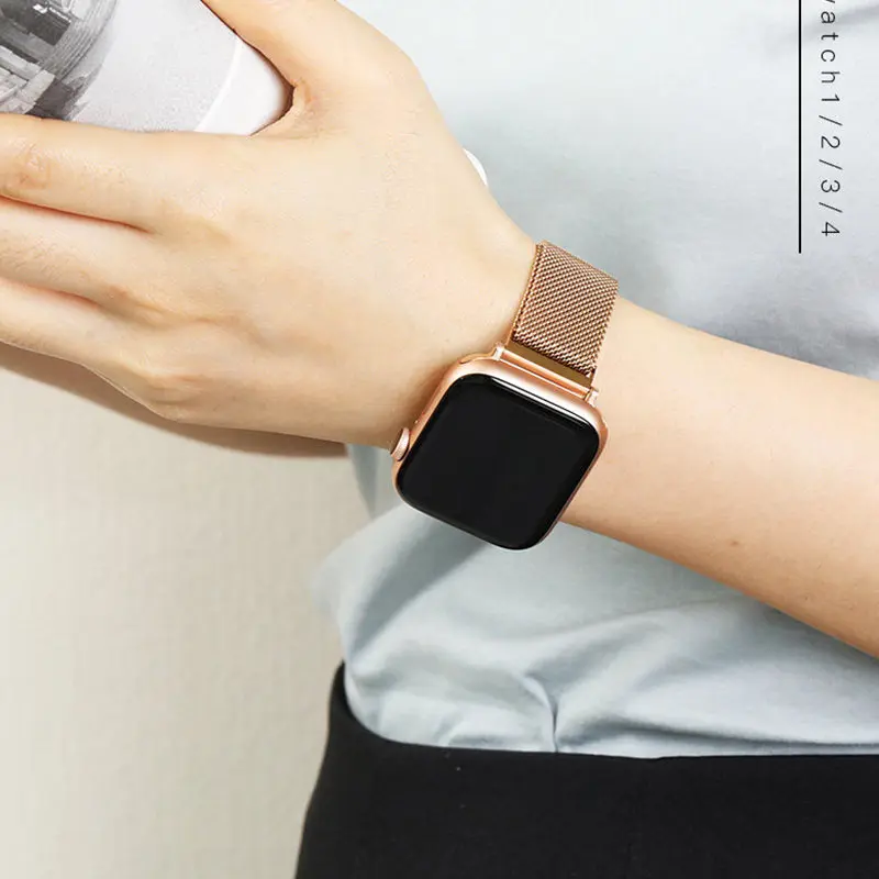 Ремешок для ремешка 44 мм 40 iWatch 42 38 браслет из нержавеющей стали Миланская петля