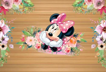 

happy birthday minnie mouse flowers baby child photo background photography backdrops quality vinyl
