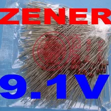 500 шт./лот) 9,1 V 1/2 W зенеровский диод, 0,5 Ватт, DO-35 посылка