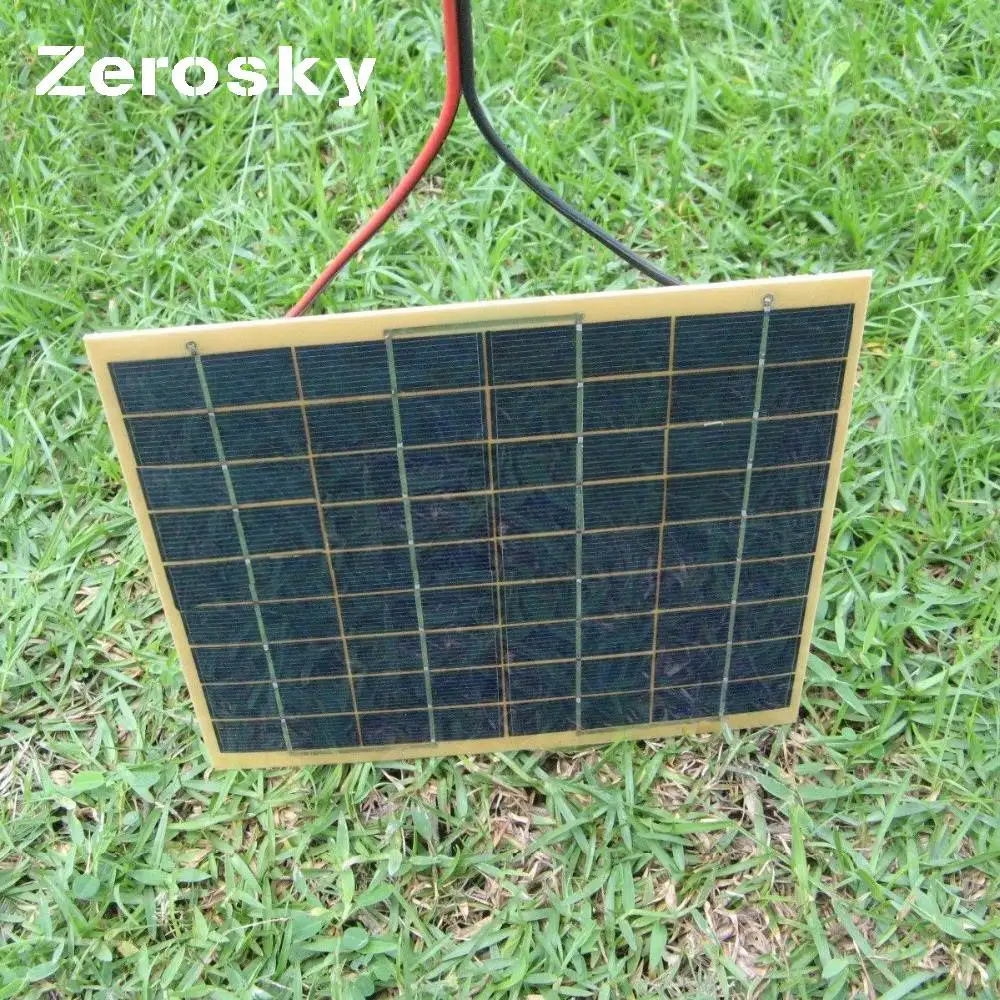 Zerosky 5 Вт/12V телефонное автомобиля Панели солнечные Зарядное устройство Батарея