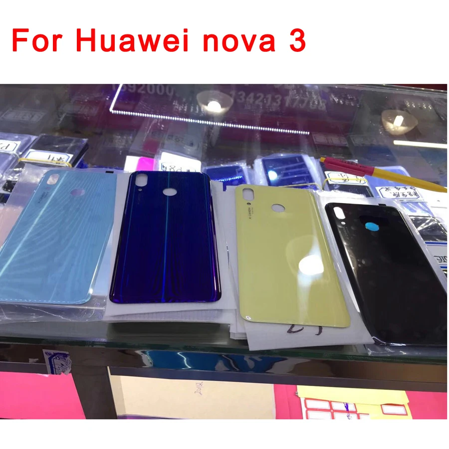 

100% Original for HUAWEI nova 3 Back Battery Cover Case 3D Glass Rear Housing Cover for nova3 Rear Door Cover + Adhesive Sticker