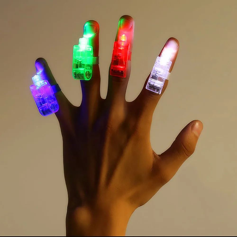 3pcs lots LED Finger Lights Beams Flashing Light up Party Favors Lamp Dance Disco Show Hot