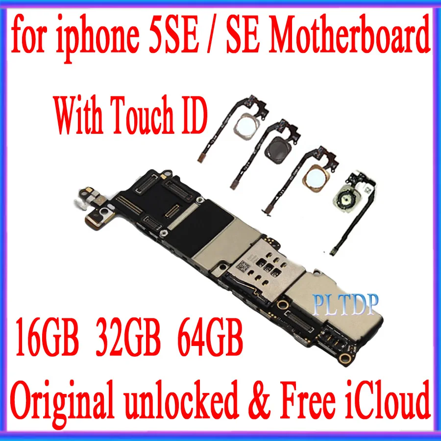 

with IOS System for iphone 5SE SE Motherboard with Touch ID,100% Original unlocked for iphone 5SE Mainboard,16gb / 32gb / 64gb