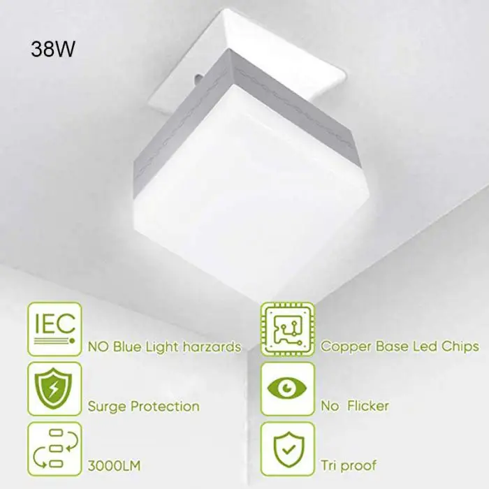 Гаражный светодиодный светильник 28/38 Вт квадратный лампы 6500K E27 винт в лампочки для подвала дома TSH магазин