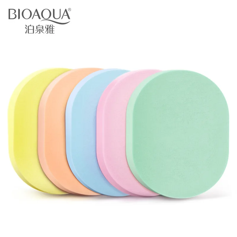 

BIOAQUA Makeup 5pcs/pack candy color soft Magic Face Cleaning Pad Puff Cosmetic Puff Cleansing sponge wash face makeup sponge
