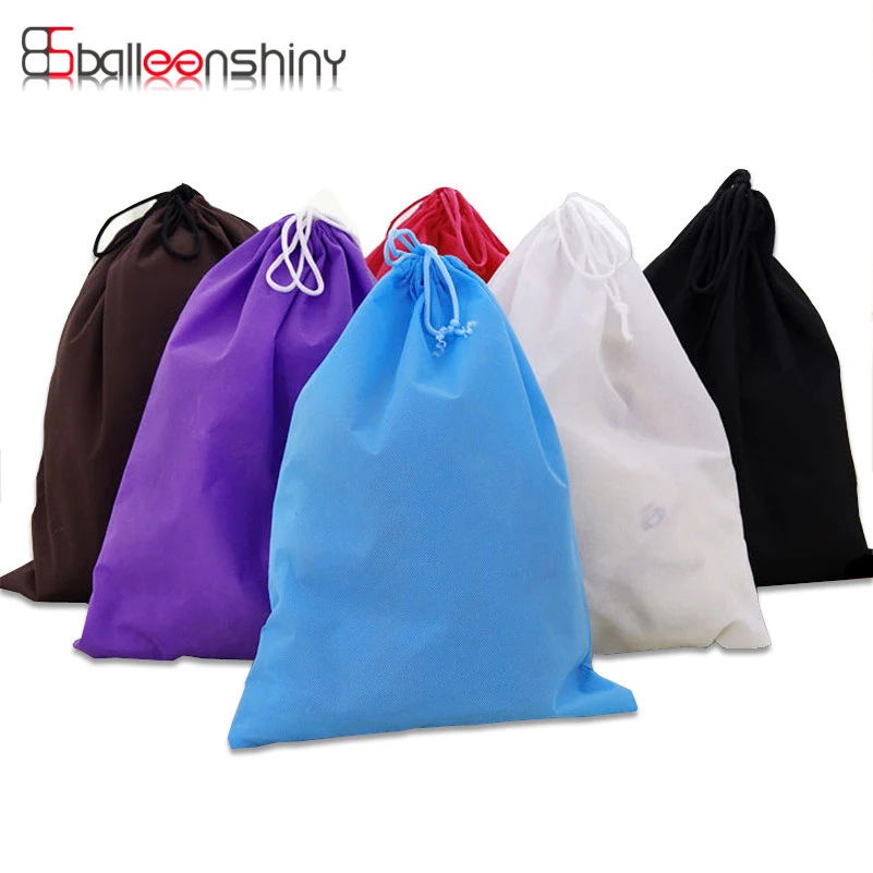 

BalleenShiny Nonwoven Clothes Storage Bags Travel Sundries Makeup Cosmetic Shoes Organizer Handbag Drawstring Bag 30*39cm