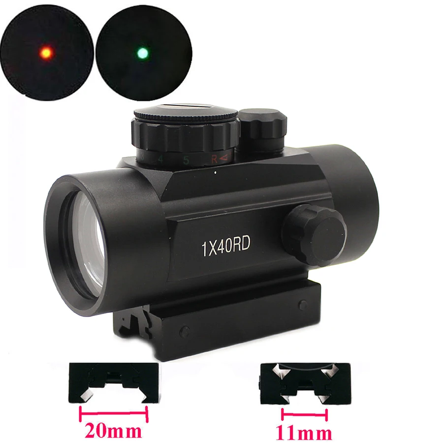 Голографический 1x40 Red Dot смотреть страйкбол Green прицел охотничий 11 мм 20 рейку