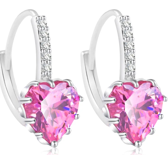 

Brinco Brincos Fashion Rushed Earrings Free Shipping Heart Earrings Stud Jewelry For WomenCrystal from Swarovski