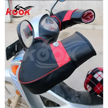 high quality pro Leather motorcycle glove plush motorbike handguard keep warmth Windproof warm winter moto hand