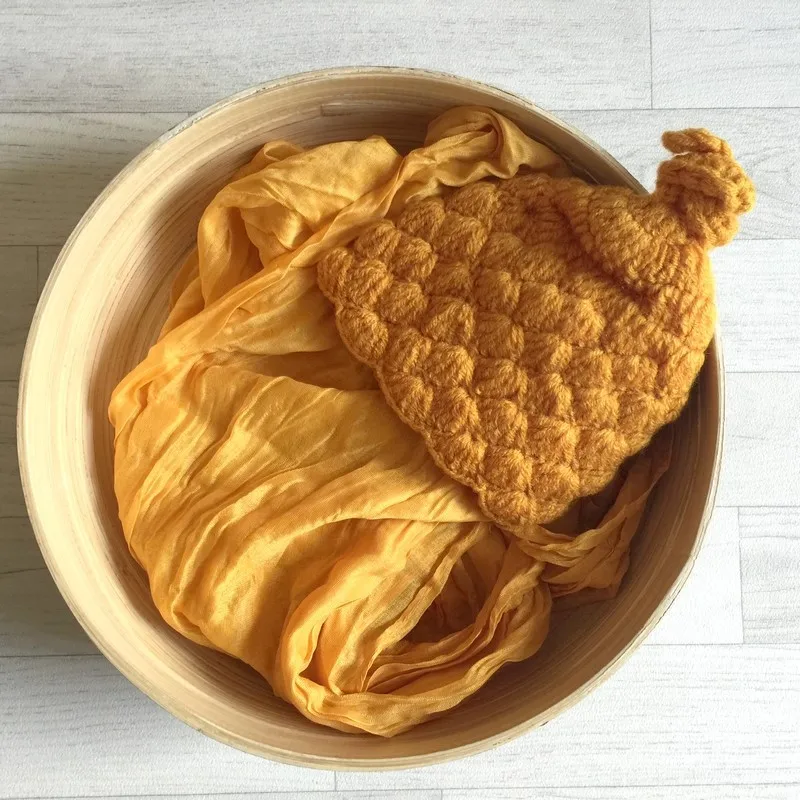 ocre-set-wrap-coton-bonnet-seance-photo-nouveaux-nes-ref18