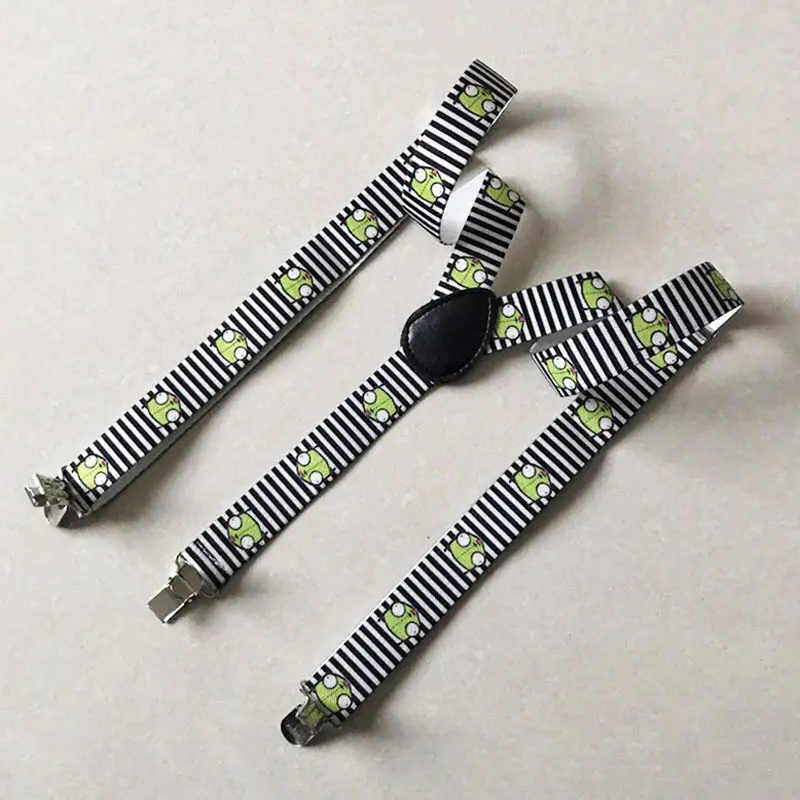 Мужские подтяжки лук комплект галстуков для женщин подтяжки бабочкой Y-back Регулируемый клип на эластичная подвеска мужские пояс - Color: Cartoon frog