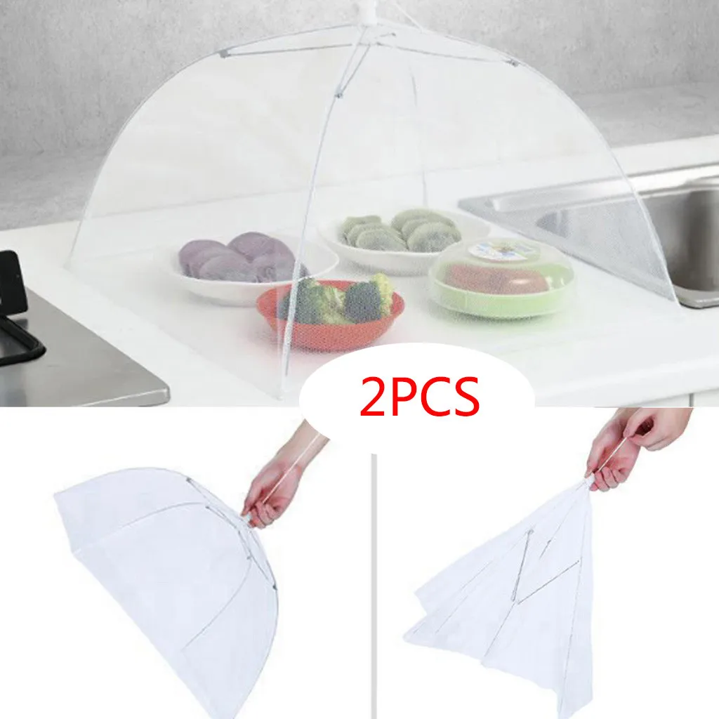

2 Large Pop-Up Mesh Screen Protect Food Cover Tent Dome Net Umbrella Picnic Kitchen Gadgets Kichen Accessories cosas de cocina