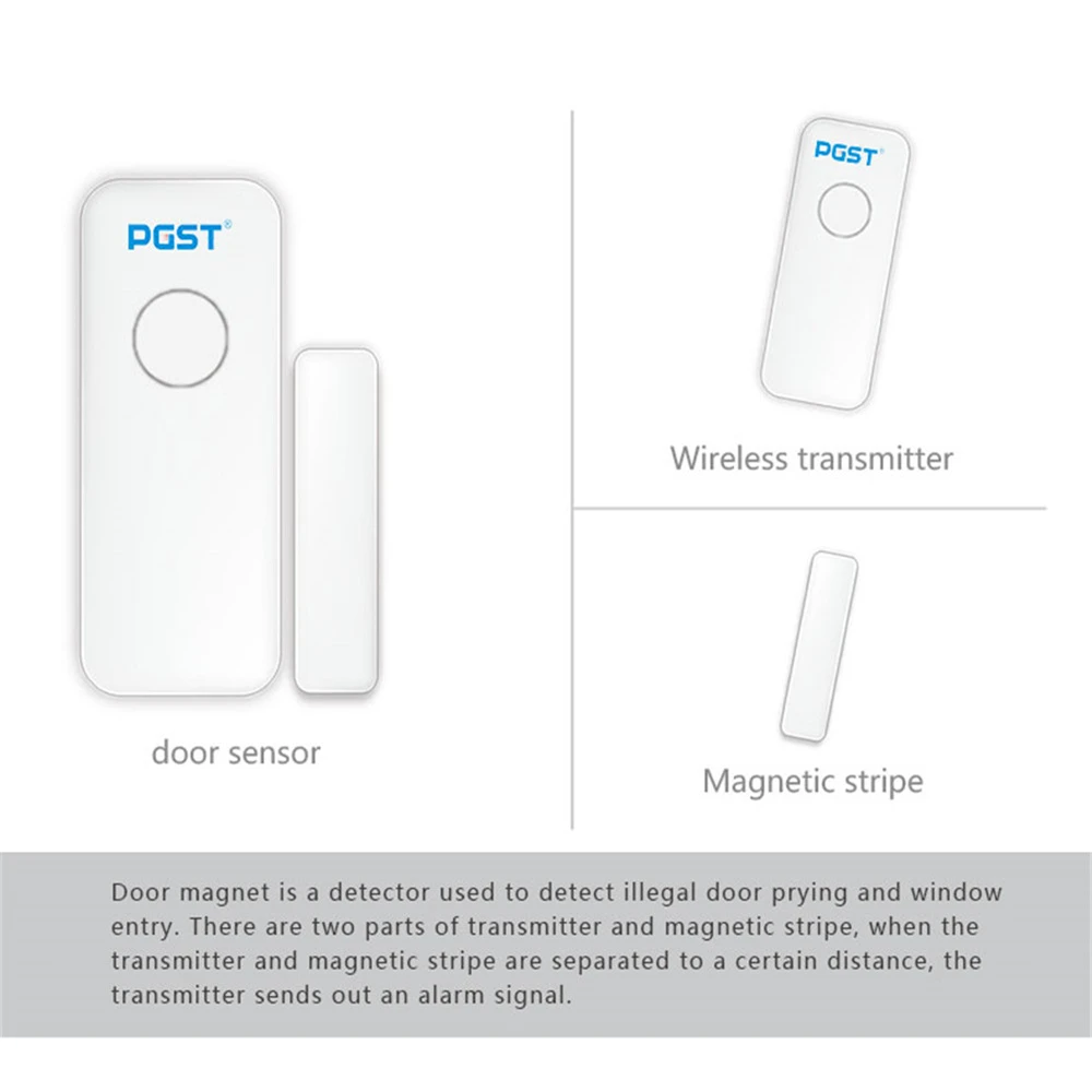 PGST 3/5/8 стержень, шт./лот Wi-Fi 433 МГц, в то время как Беспроводной Smart открыть датчик оконной двери для Обнаружение дверь дома