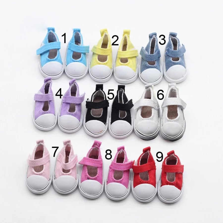 5cm Canvas Shoes For BJD Doll Fashion Mini Shoes Doll Shoes for Russian DIY handmade doll Doll Accessories (19)