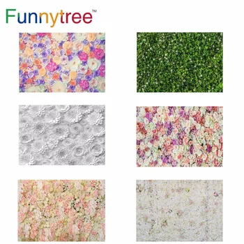 

Funnytree photophone background small size color white 3D flower wall baby photography backdrops photocall wedding thin vinyl