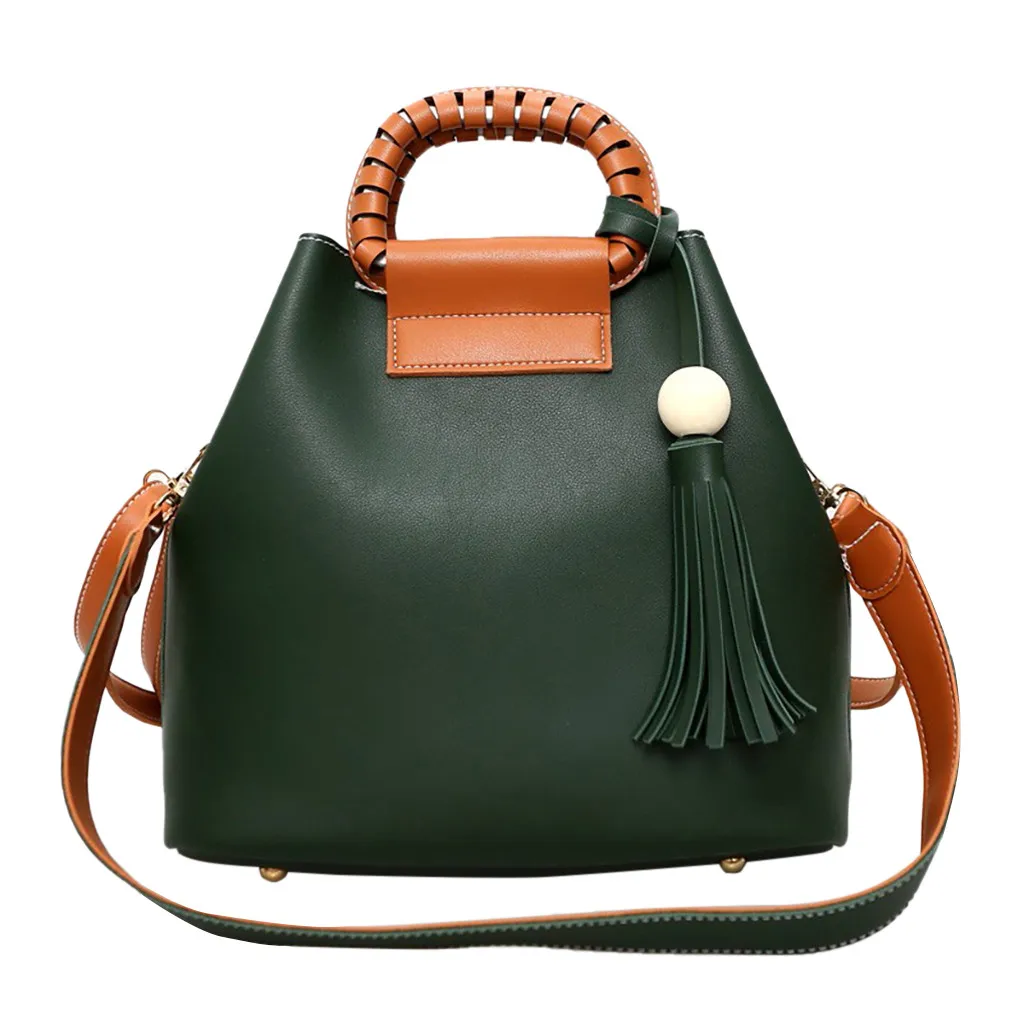 

MOLAVE Handbags solid bags for Women 2019 Fashion Flowing Wood Ball Tassel Weaving Handbag Shoulder Messenger crossbody bags9508