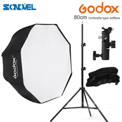 Godox 80 см/31.5in восьмиугольник софтбокс зонтик портативный Softb + Горячий башмак кронштейн + осветительная стойка 2 м сотовая сетка для Canon Nikon Flash