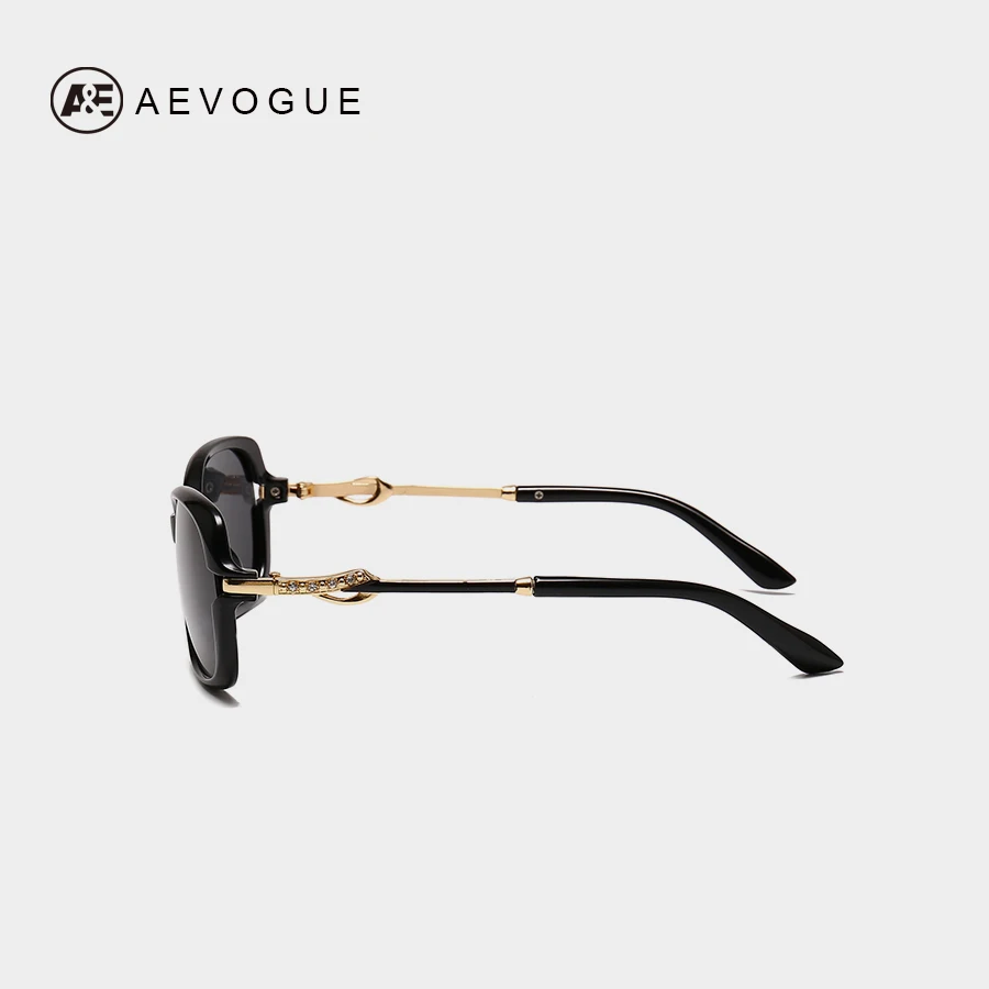 AEVOGUE поляризационные солнцезащитные очки для женщин Прямоугольная оправа фирменный дизайн Стразы Защита от солнца Ретро оправа для очков женские UV400 AE0648