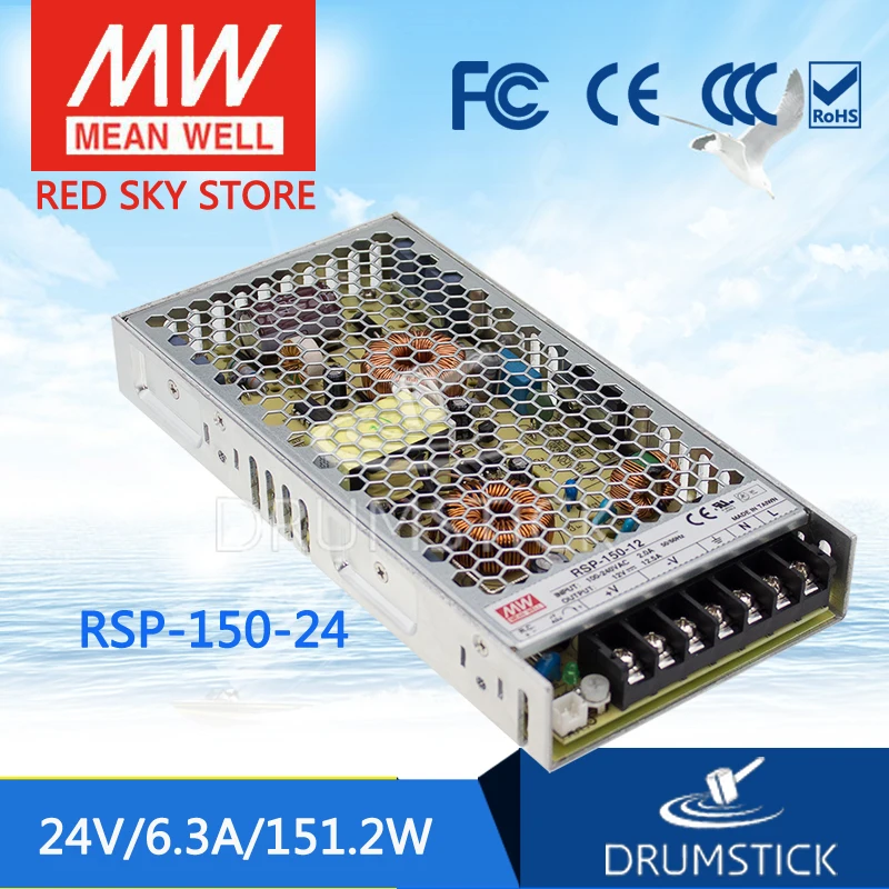 

MEAN WELL RSP-150-24 24V 6.3A meanwell RSP-150 151.2W Single Output with PFC Function Power Supply