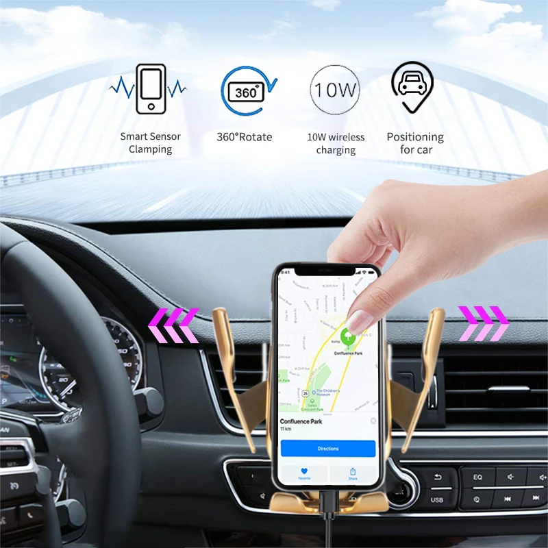 Tradexert QI Беспроводной автомобиля Зарядное устройство R1 автоматического зажима