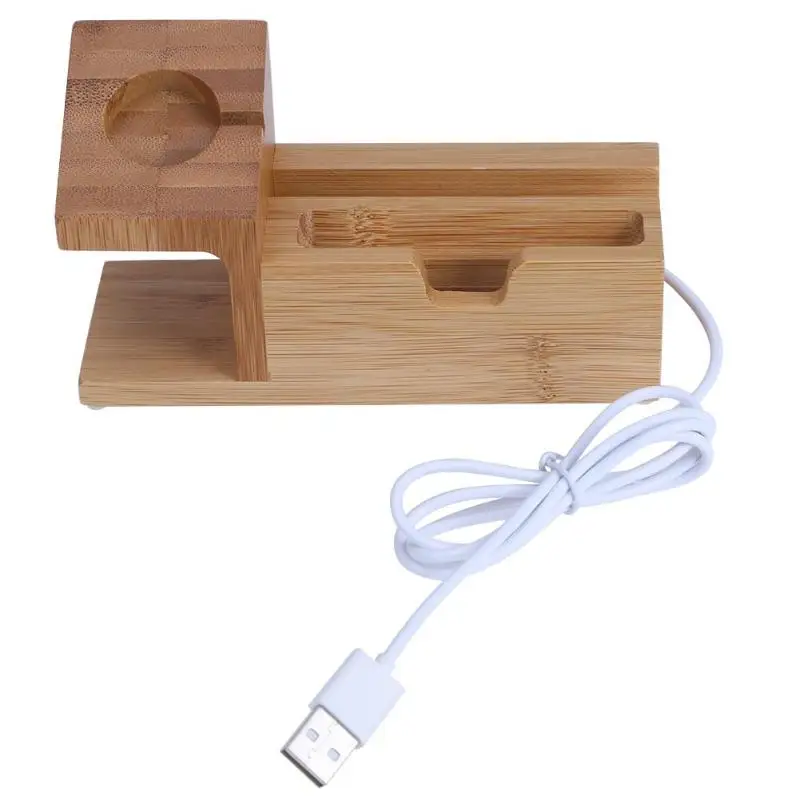  Bambus Holz Lade Dock Handy Ladegerät Halter Holz Telefon & Uhr Ladegerät Schreibtisch Für iPhone 6