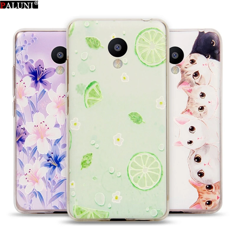For Meizu M3 mini 3D Stereo Relief Painting Cartoon pattern Cover Luxury Soft Silicone Cases Case |