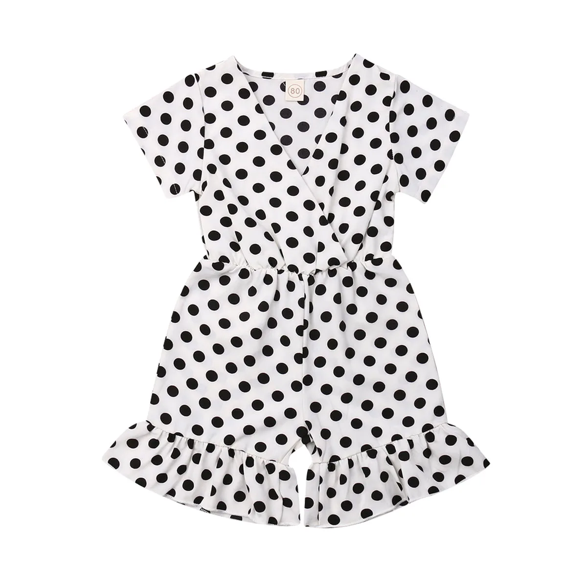 

6M-5Years Newborn Baby Girls Romper Polka Dot Ruffle Jumpsuit Outfits Summer Clothes