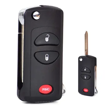 

DWCX 2+1 Button Folding Flip Remote Key Keyless Shell Case for Chrysler Town & Country Voyager Dodge Caravan Ram Jeep Cherokee