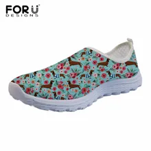 FORUDESIGNS такса цветок Для женщин летние сетчатые балетки дышащая женская Повседневное свет Вес обувь пляжные лоферы на плоской подошве без застежки