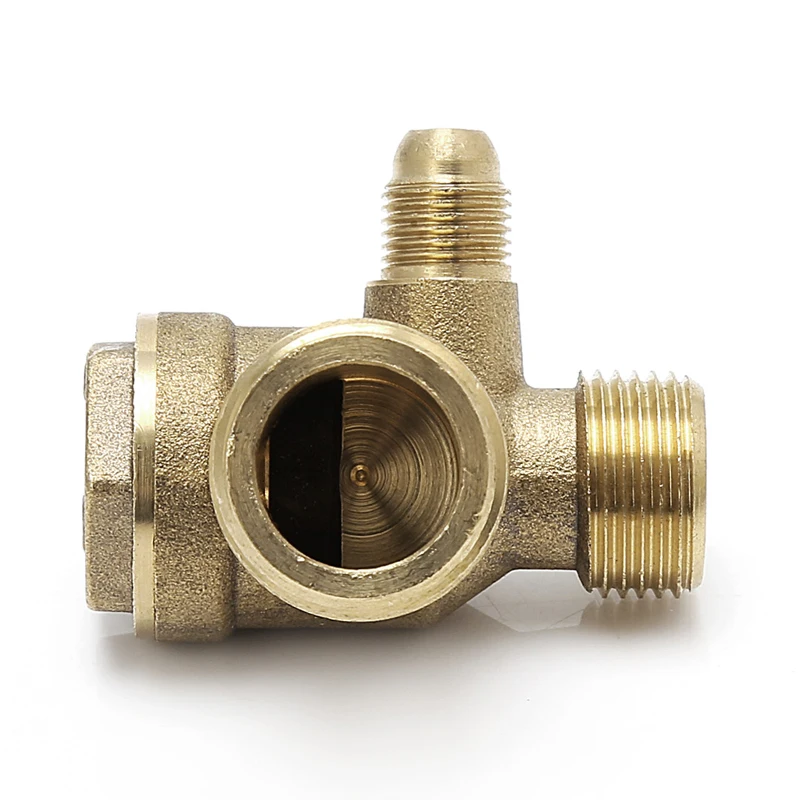 

Male Thread 3 Way Metal Air Compressor Check Valve Gold Tone #Sep.07